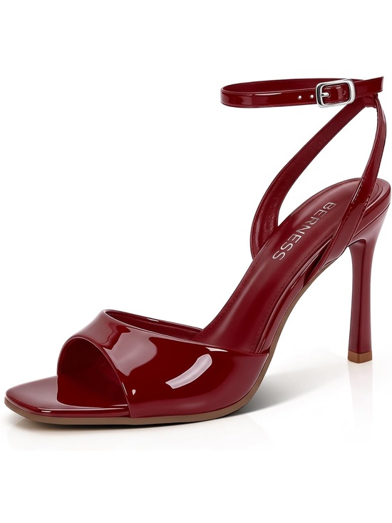 Shoes - Red  Ankle-Strap High Heel Sandal